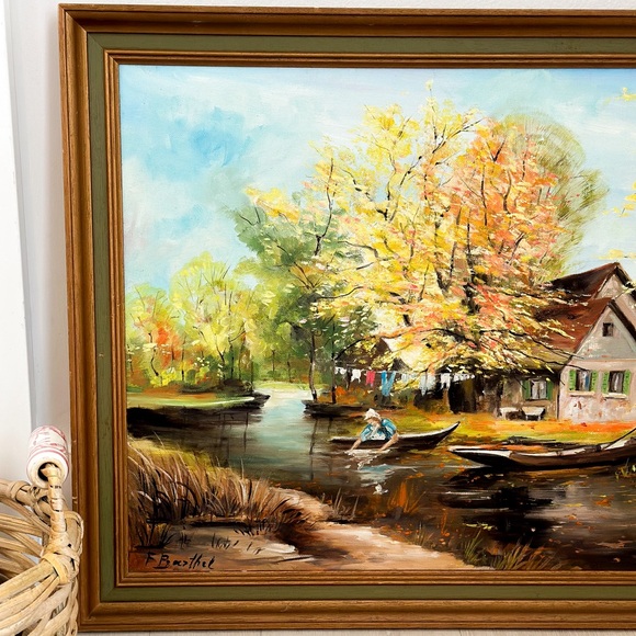 Vintage signed oil painting landscape - Picture 2 of 10